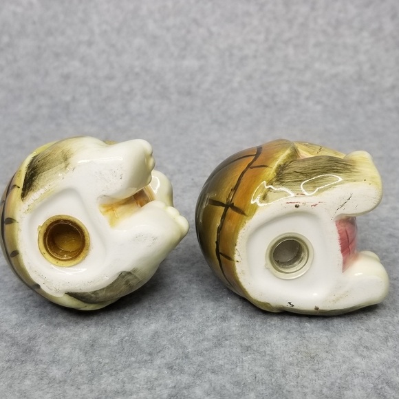 Vintage Mr&Mrs Turtle Top‎ Hat Salt and Pepper Shakers Set - Picture 7 of 14